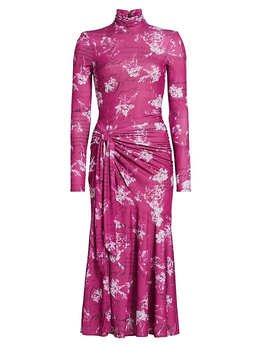 Women's Warm Carnation Johnson Midi-Dress - Plum Radish Multi - Size 0