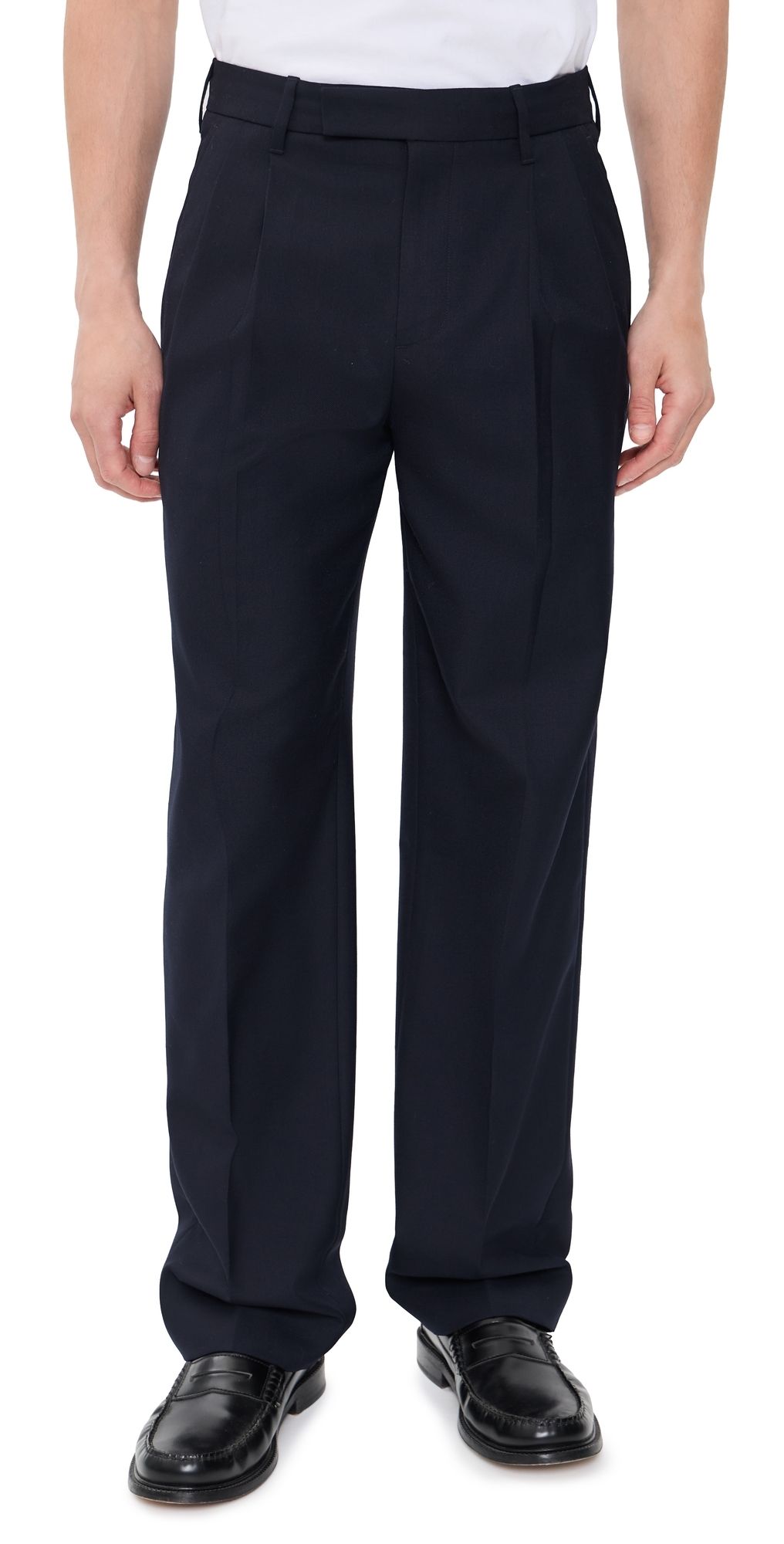 Vince Refined Twill Double Pleated Louie Trousers Coastal 34