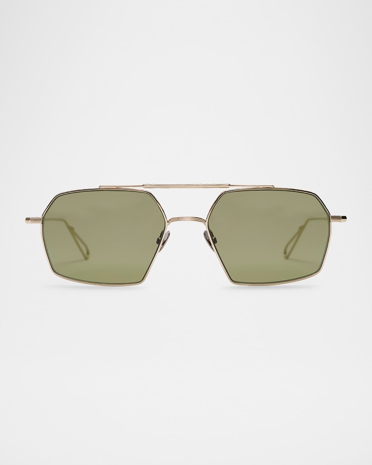 Haussman Rectangle Metal & Nylon Sunglasses