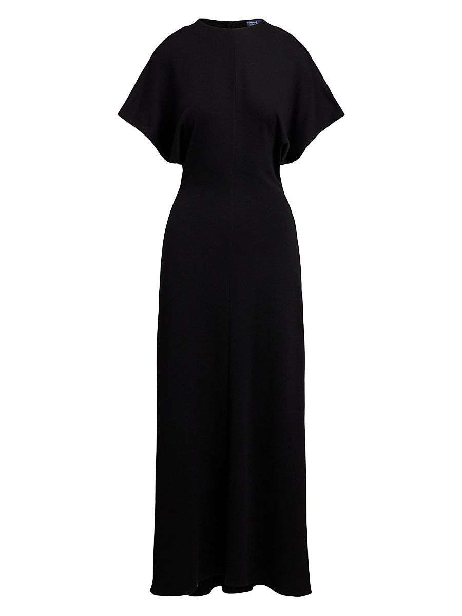 Women's Wool-Blend A-Line Maxi Dress - Polo Black - Size Small