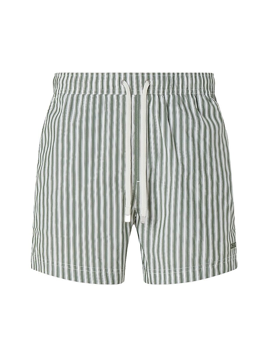 Men's Striped Swim Trunks - Pine Green - Size XL