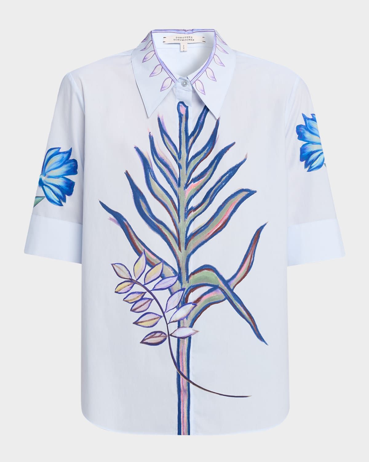 Floral Embrace Printed Cotton Poplin Blouse