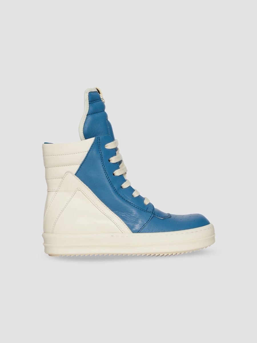 Rick Owens Unisex Little Kid's & Kid's Geobasket Leather High-Top Sneakers - Blue - Size 1 (Child)