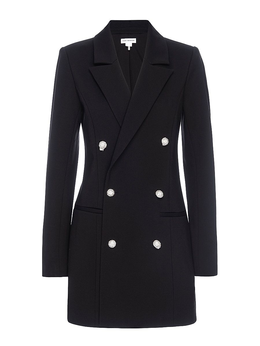 Good American Women's Ponte Embellished Executive Blazer Minidress - Black - Size Medium