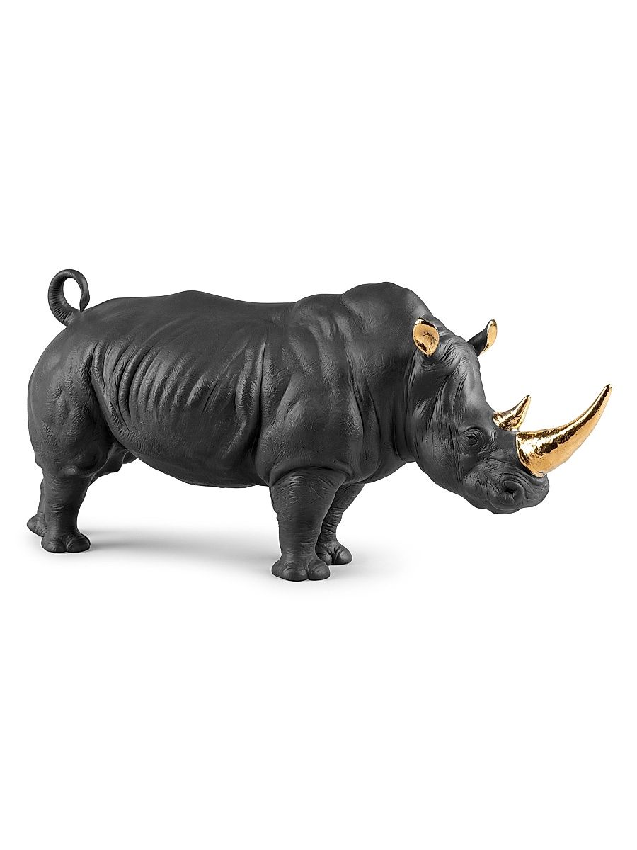 Porcelain Rhino Sculpture