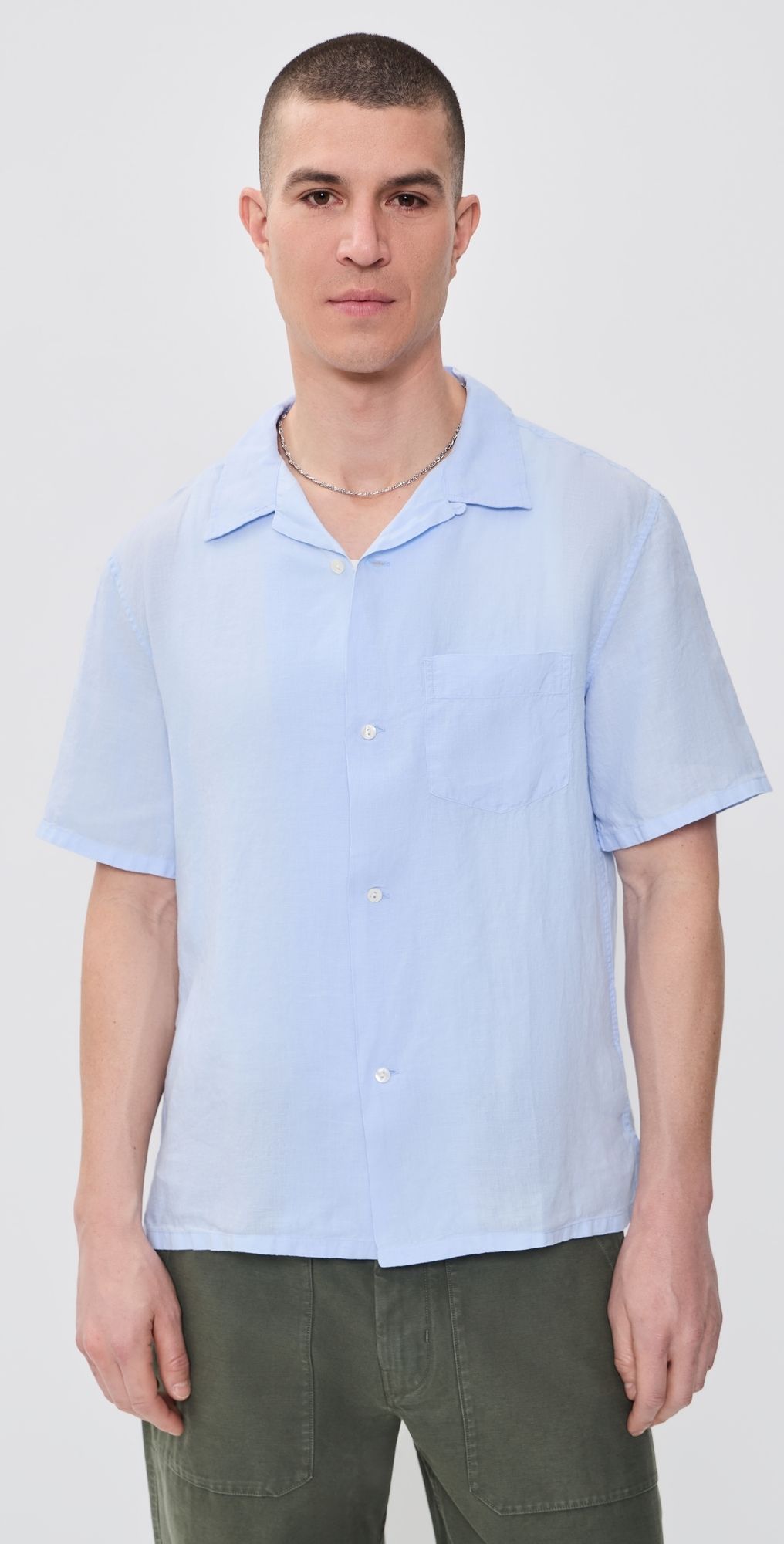 Knickerbocker Marina Linen Shirt Sky L