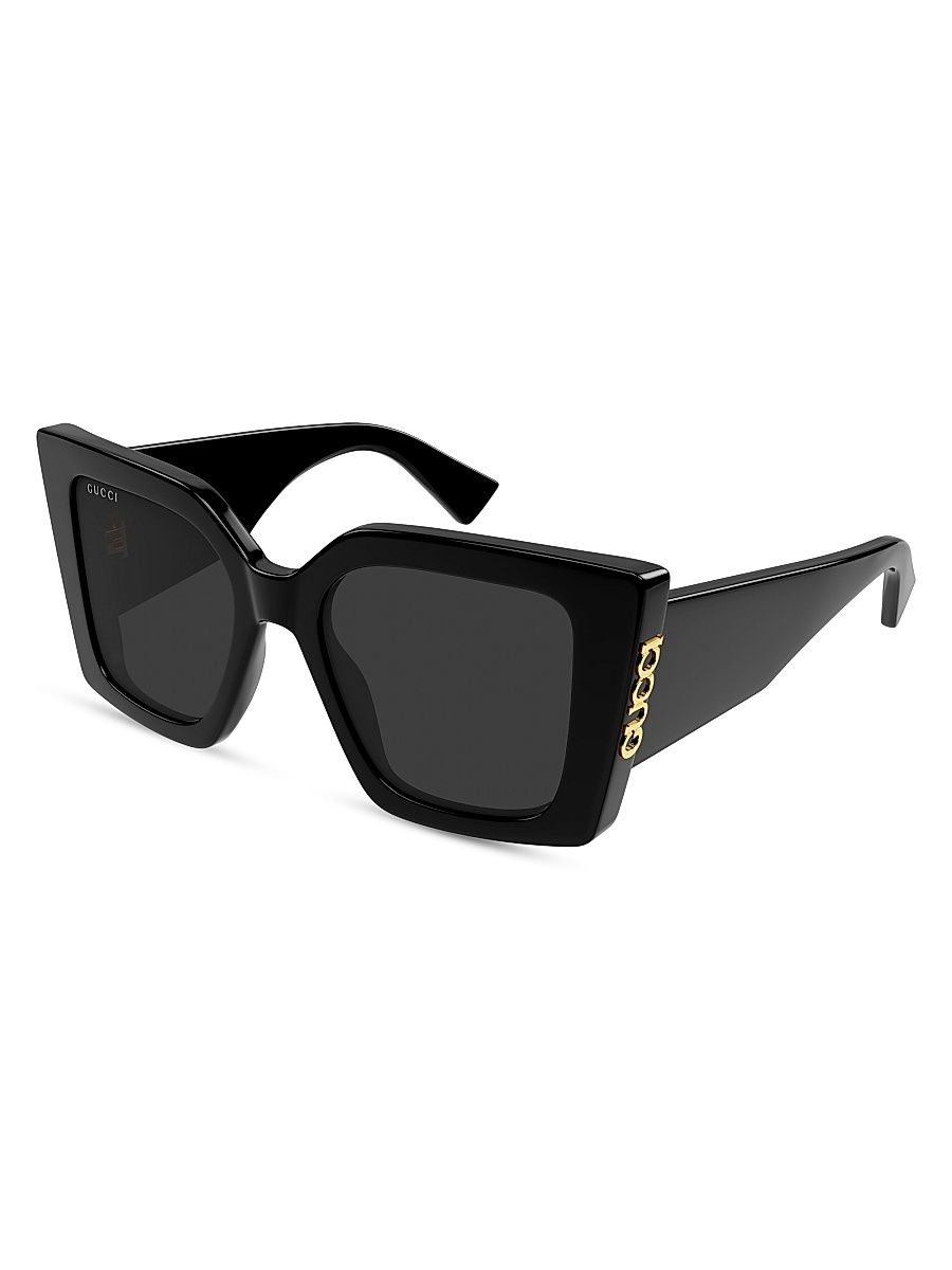 Women's Gucci On Side 51MM Butterfly Sunglasses - Black