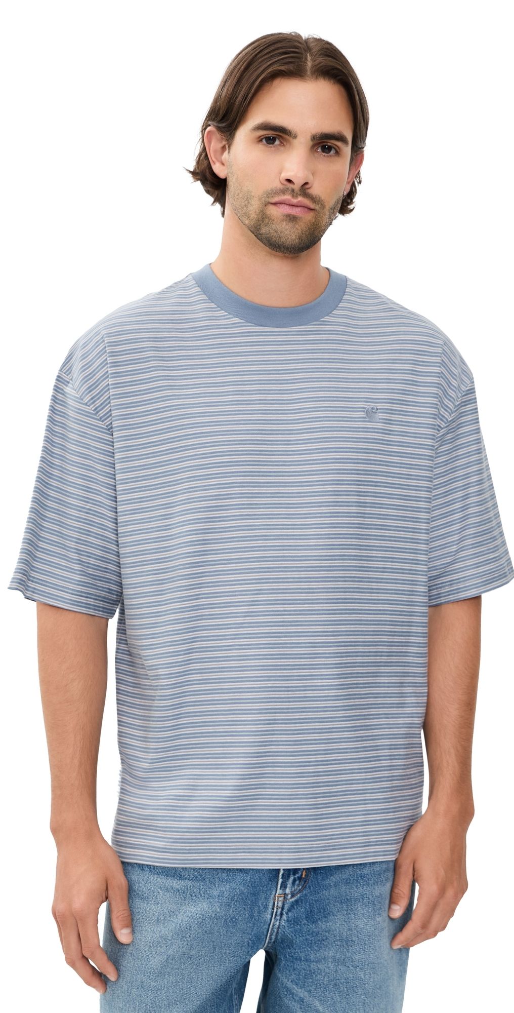 Carhartt WIP Dupree T-Shirt Dupree Stripe/Shady Blue XS
