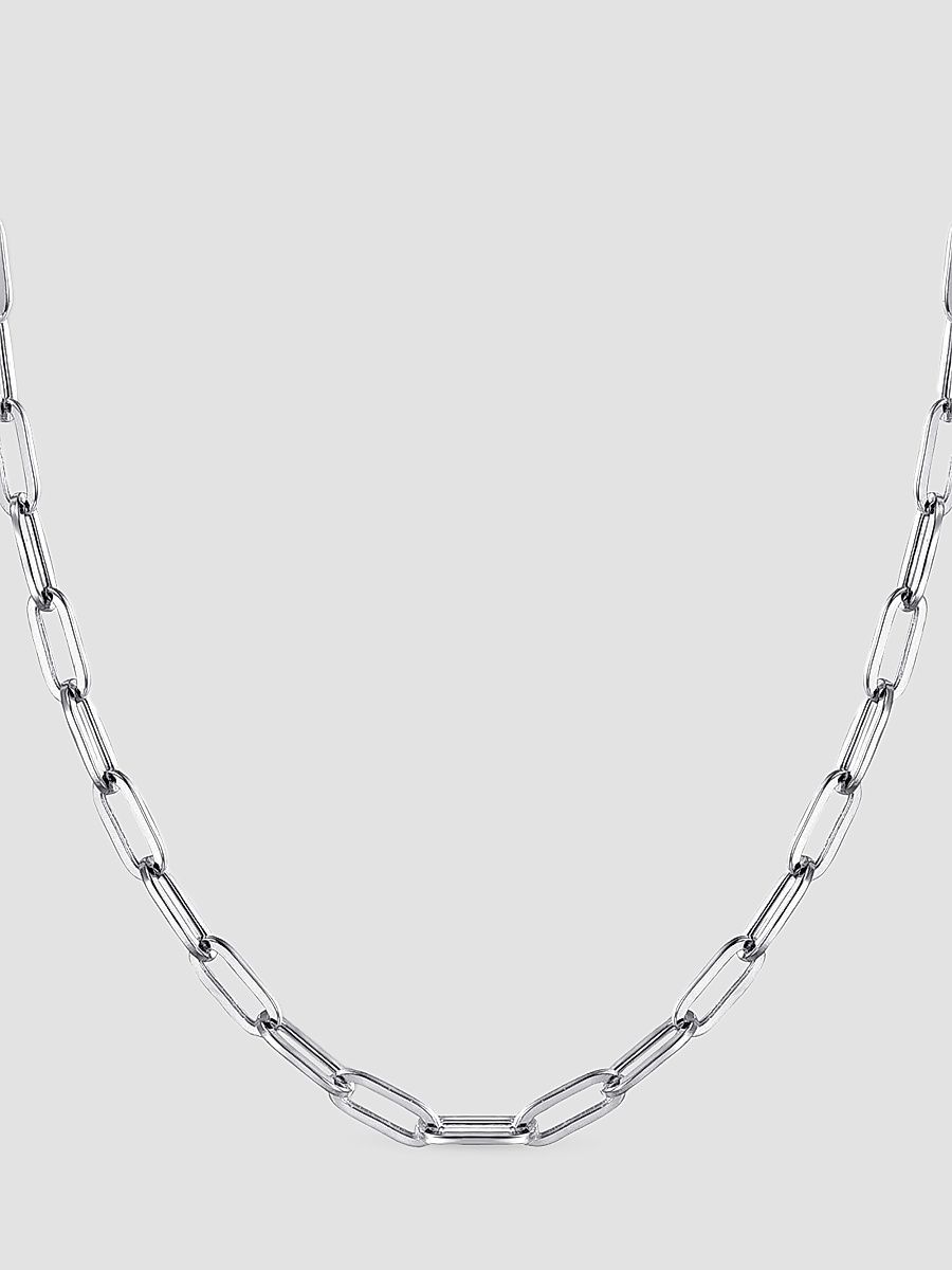 Gabriel & Co Women's Contemporary Sterling Silver Paper-Clip Necklace - Sterling Silver