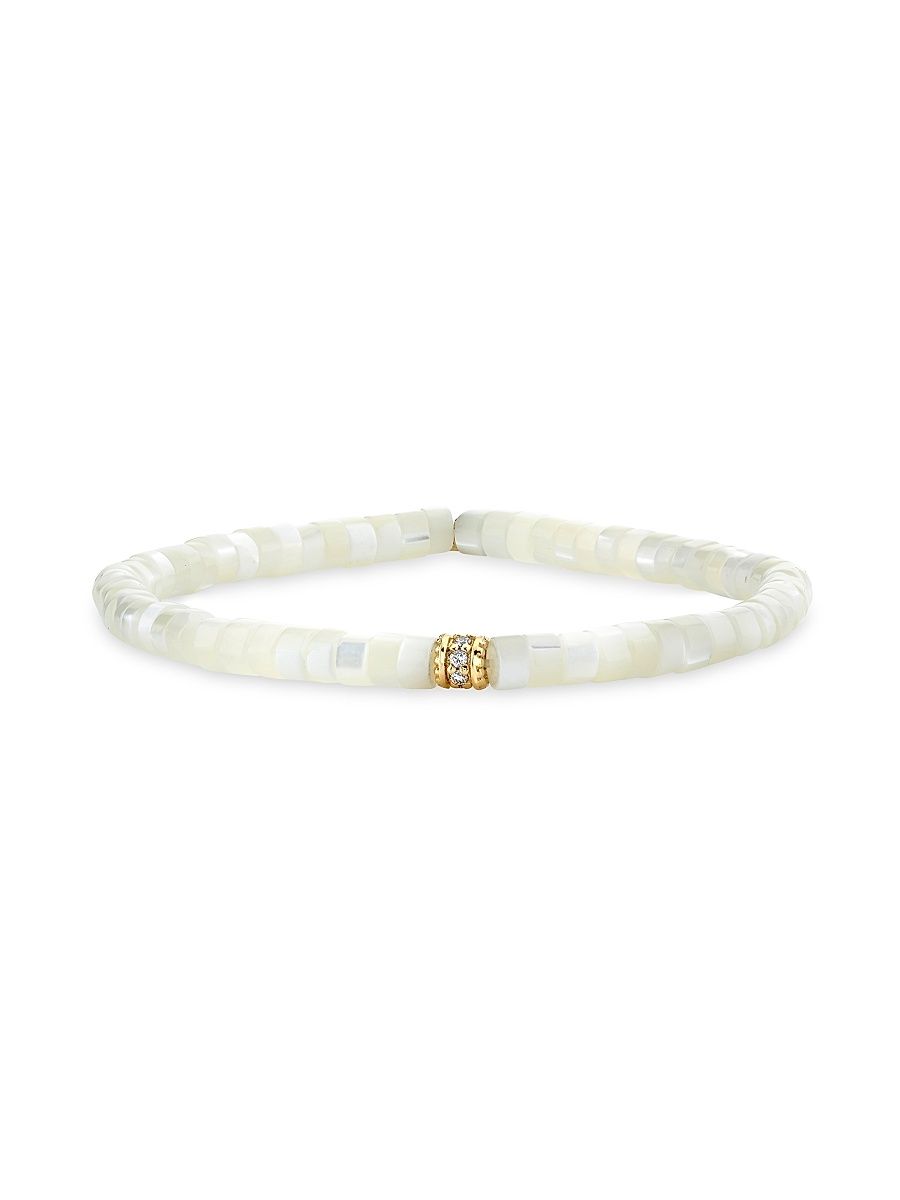 Women's 14K Gold, Diamond & Mother-Of-Pearl Bracelet - White
