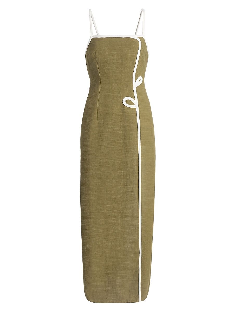 Women's Laika Floral Contrast-Trim Cotton Maxi Dress - Martini - Size 12