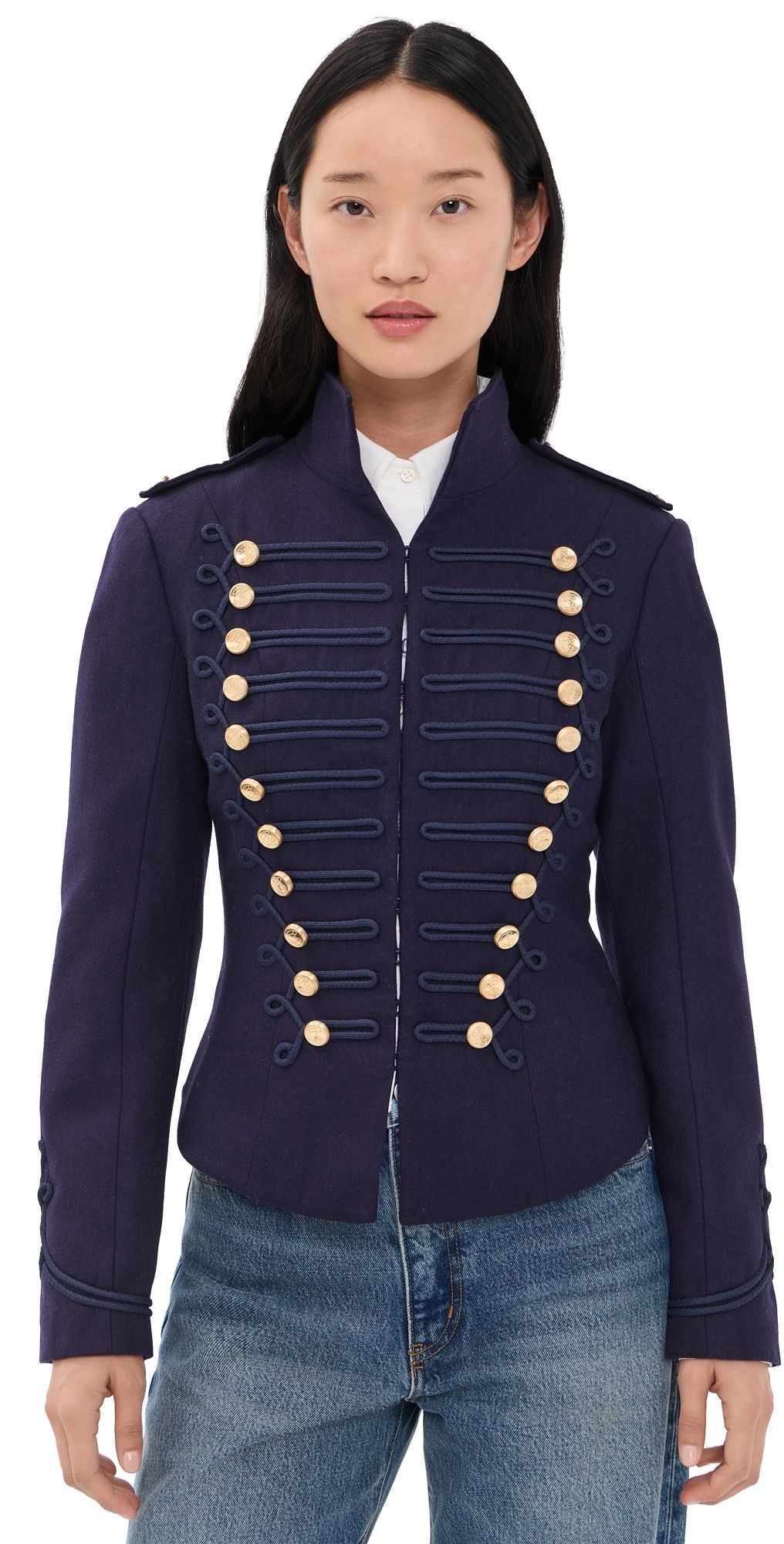 Rowing Blazers Wool Napolean Military Jacket NAVY L