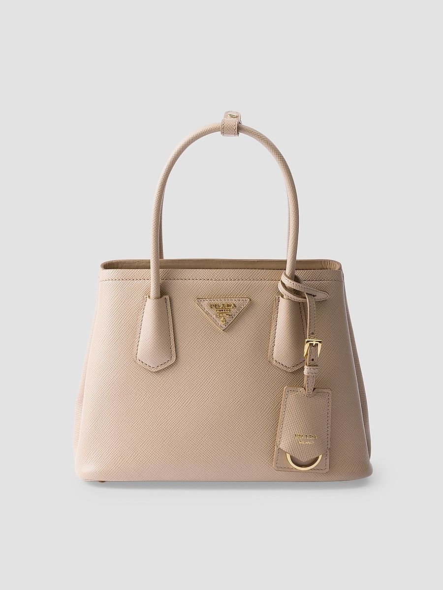 Prada Women's Small Double Saffiano Leather Bag - Beige