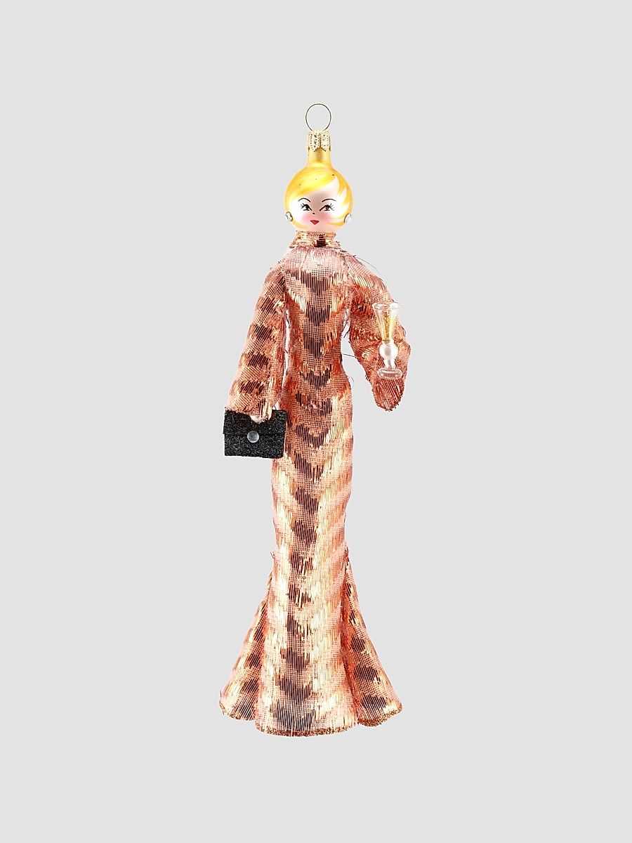 Soffieria De Carlini Fashionista In High Neck Gown Glass Ornament