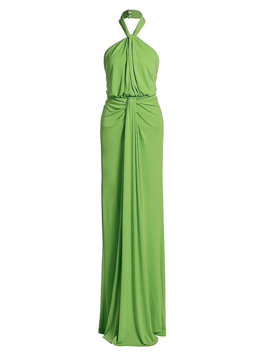 Women's Kaily Jersey Halter Gown - Thistle Green - Size 00