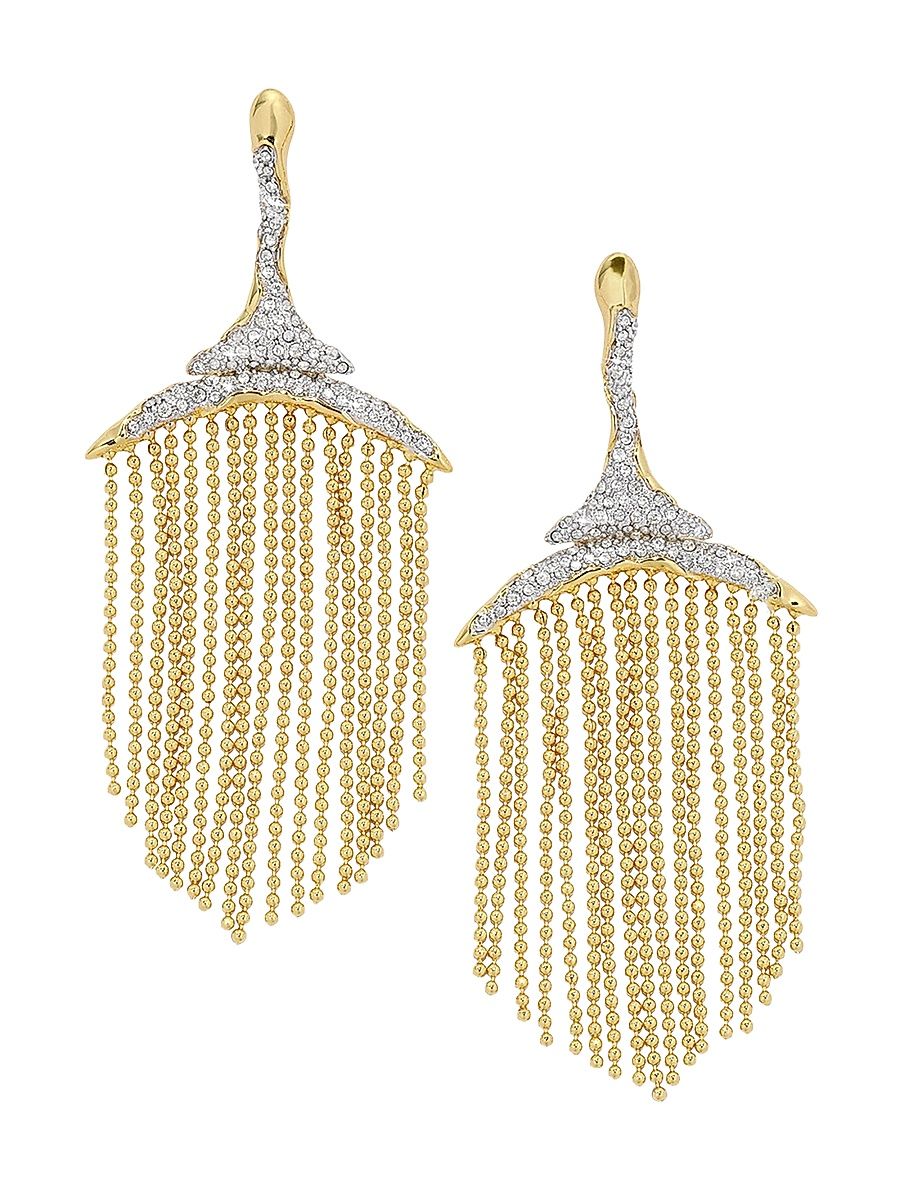 Women's Solanales Two-Tone & Glass Crystal Fringe Earrings - Gold
