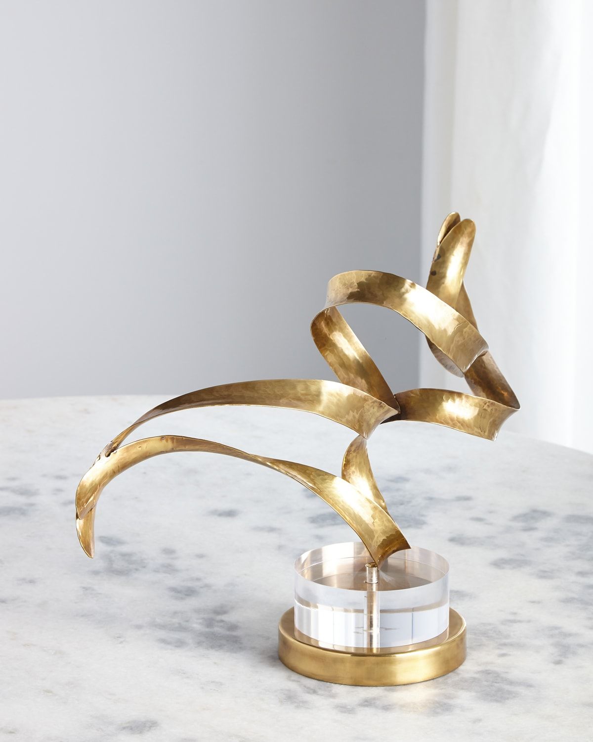 Antiqued Brass Sculptural Ribbons III