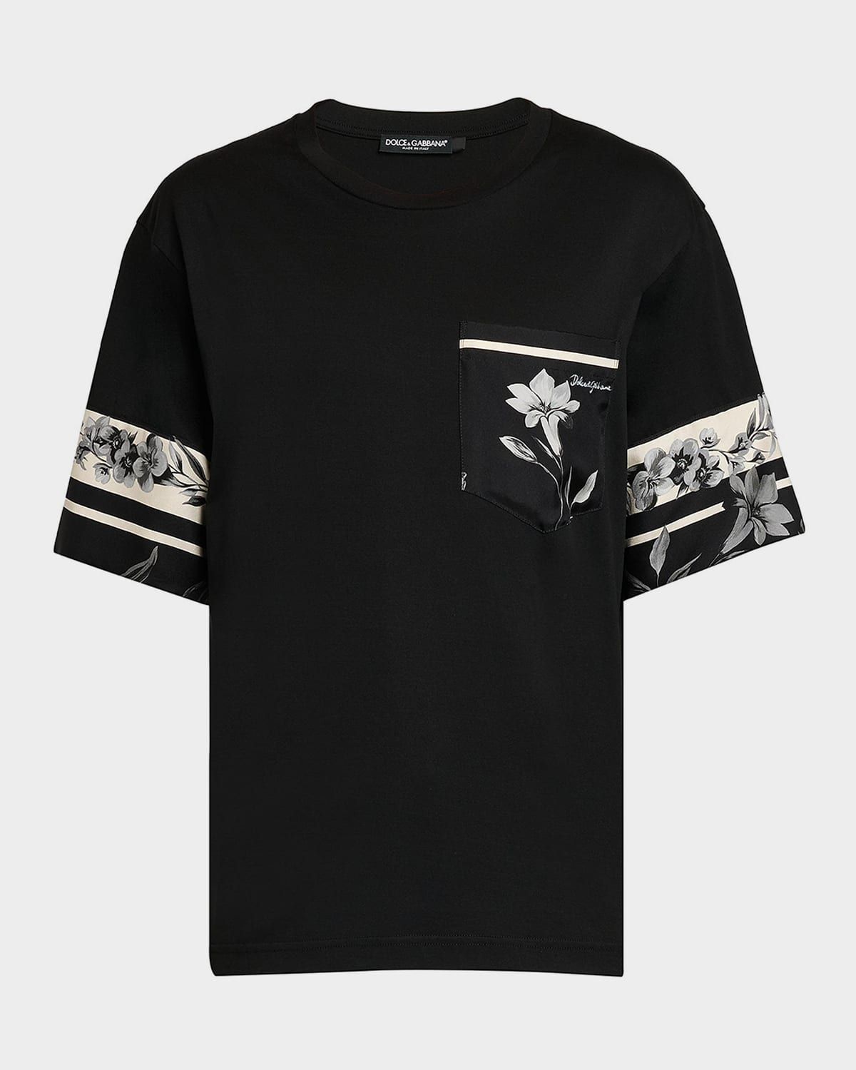 Men & apos;s Cotton and Silk Digital-Print Pocket T-Shirt