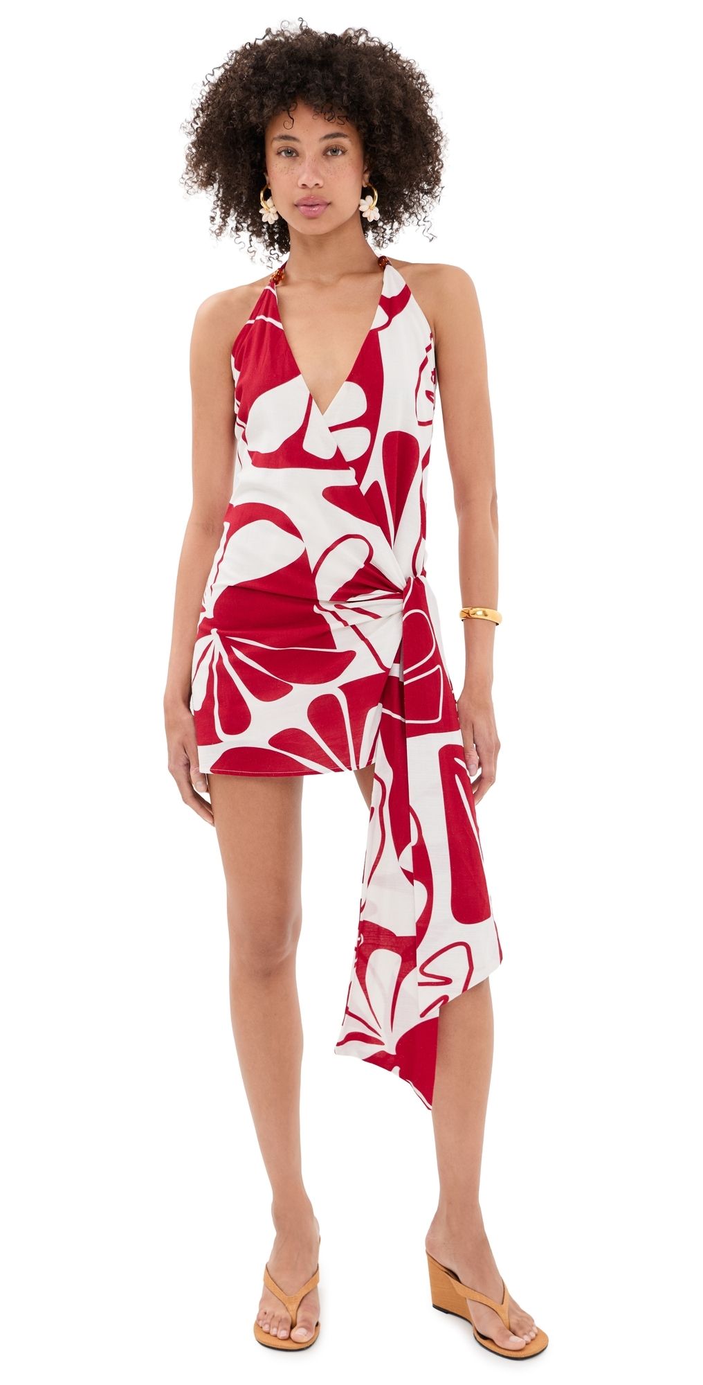 Seven Wonders Sahara Halter Mini Dress Sandy Red/White S