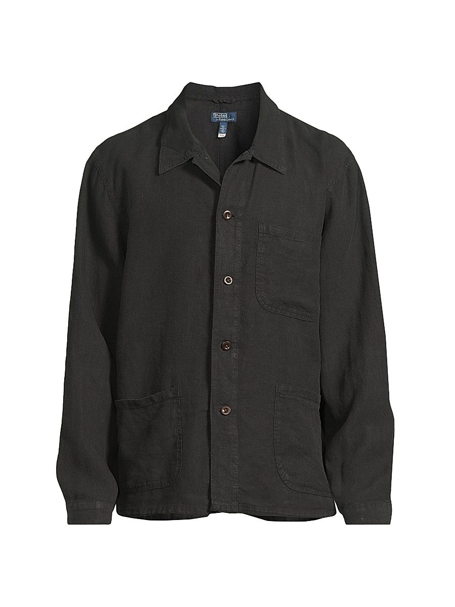 Men's Linen Utility Jacket - Polo Black - Size XL