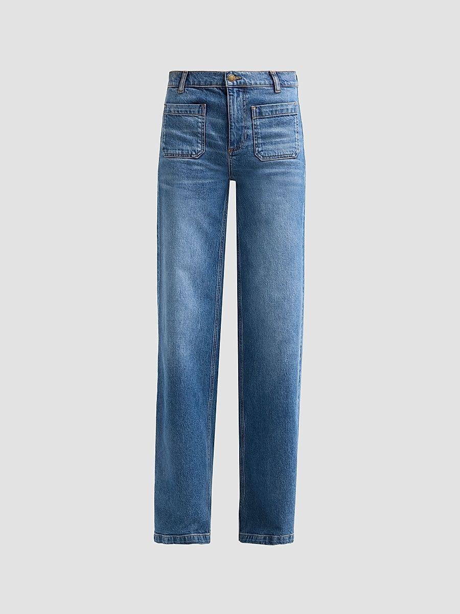 Women's Cleo Mid-Rise Straight Jeans - Mid Cerulean - Size 32