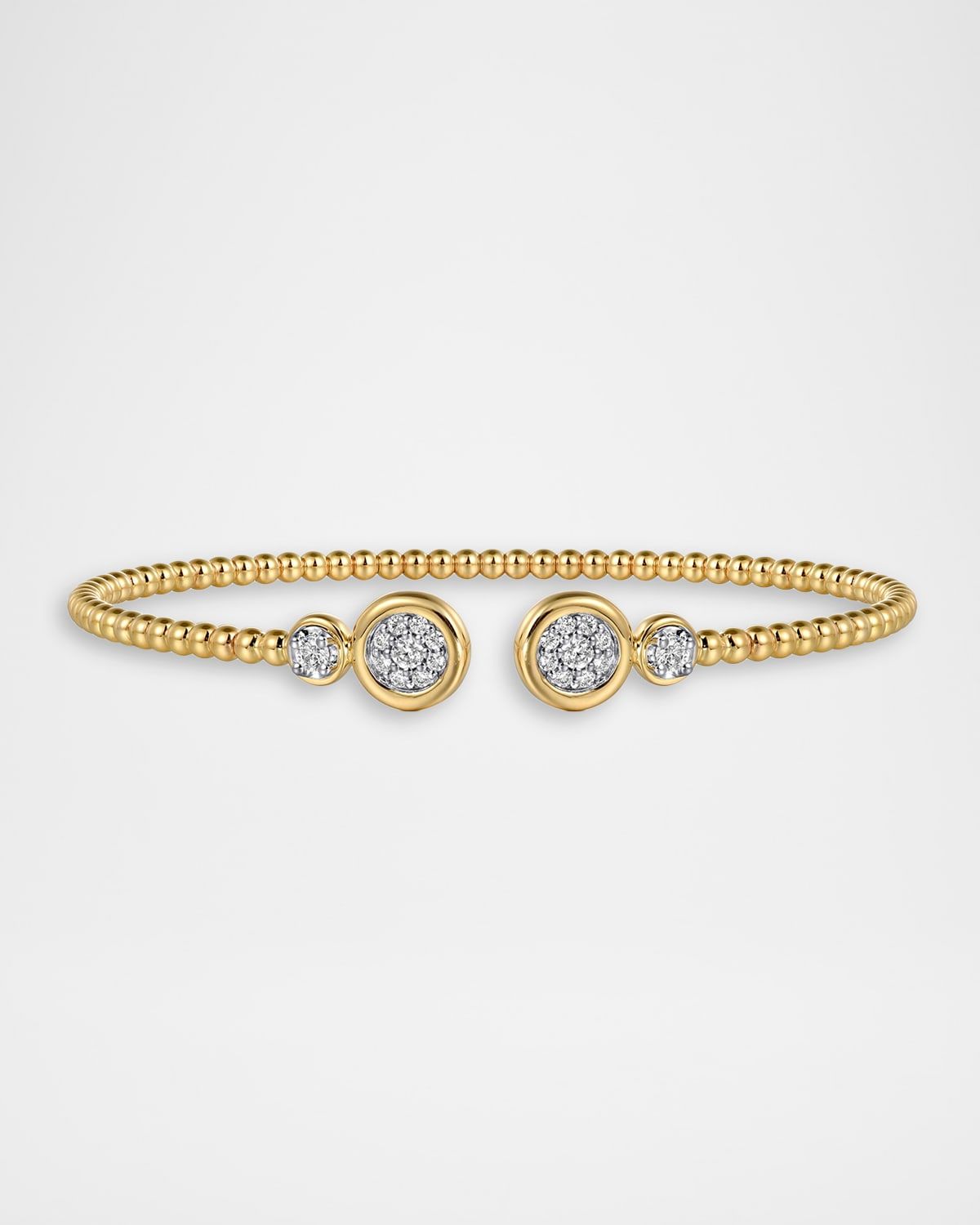14K White and Yellow Gold Diamond Bujukan Split Bangle
