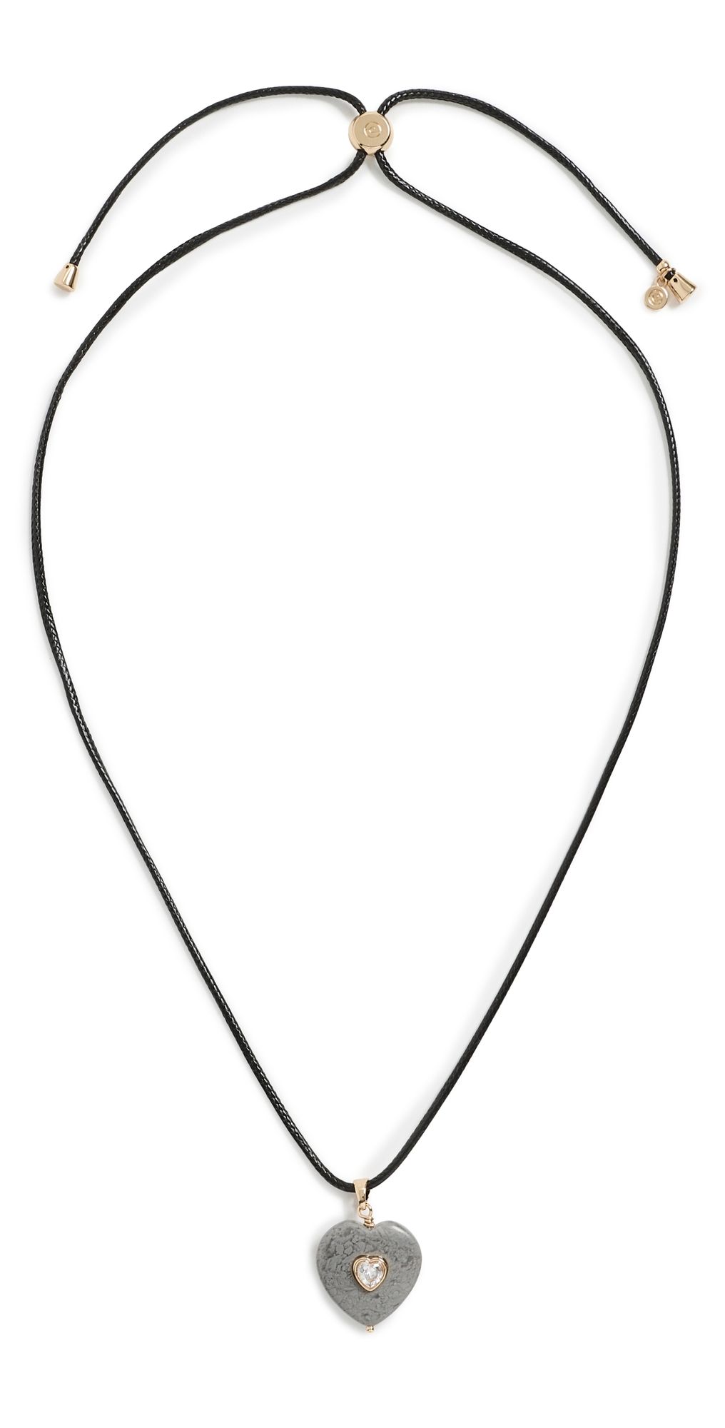 Ettika Heart Pendant Necklace Grey One Size