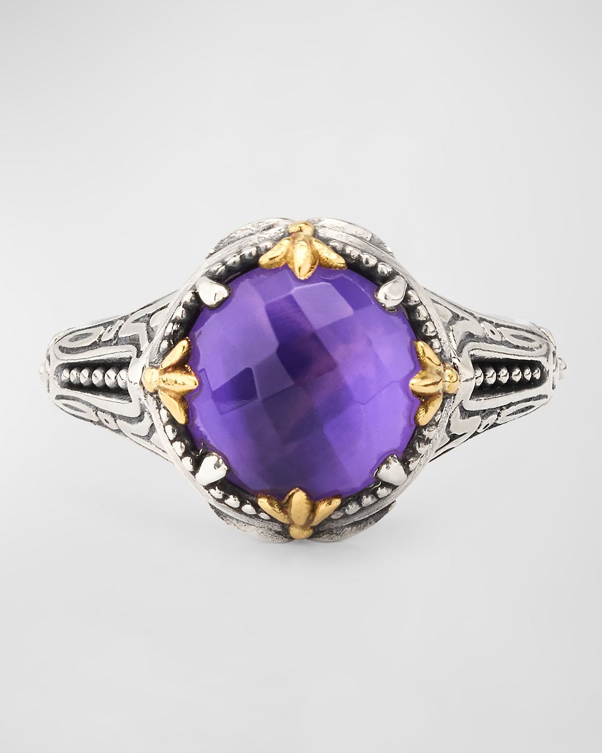 Gen K 2 Sterling Silver and 18K Gold Rock Crystal Ring