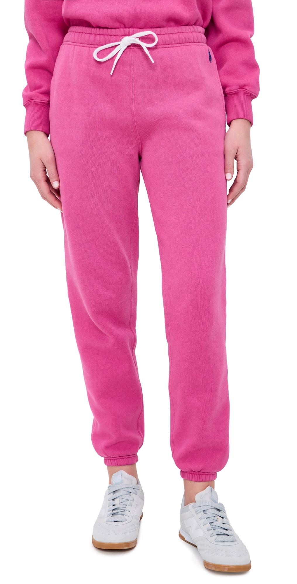 Polo Ralph Lauren Arctic Fleece Knit Ankle Jogger Pants Accent Pink XS