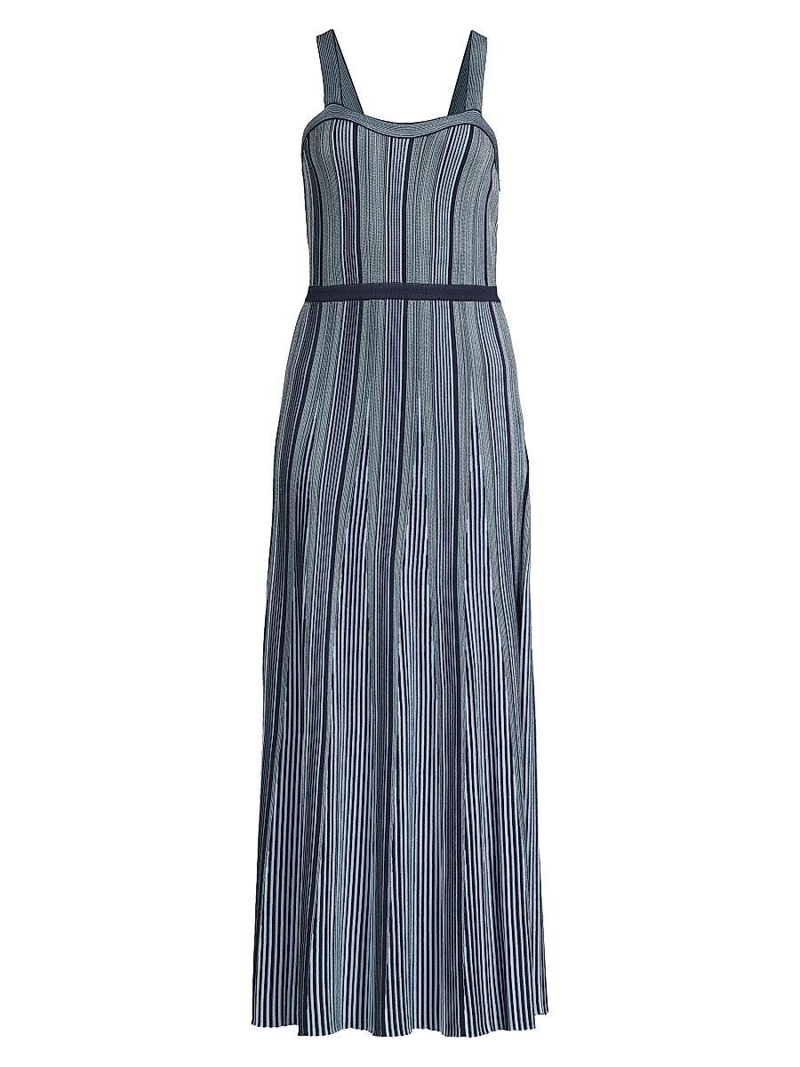Women's Misook x Lani Lynn Vertical Striped Knit Maxi Dress - Moonlight Navy - Size Medium