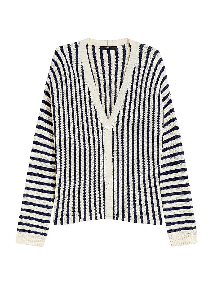 Women's Cotton Cordonnet Cardigan - Navy - Size XL