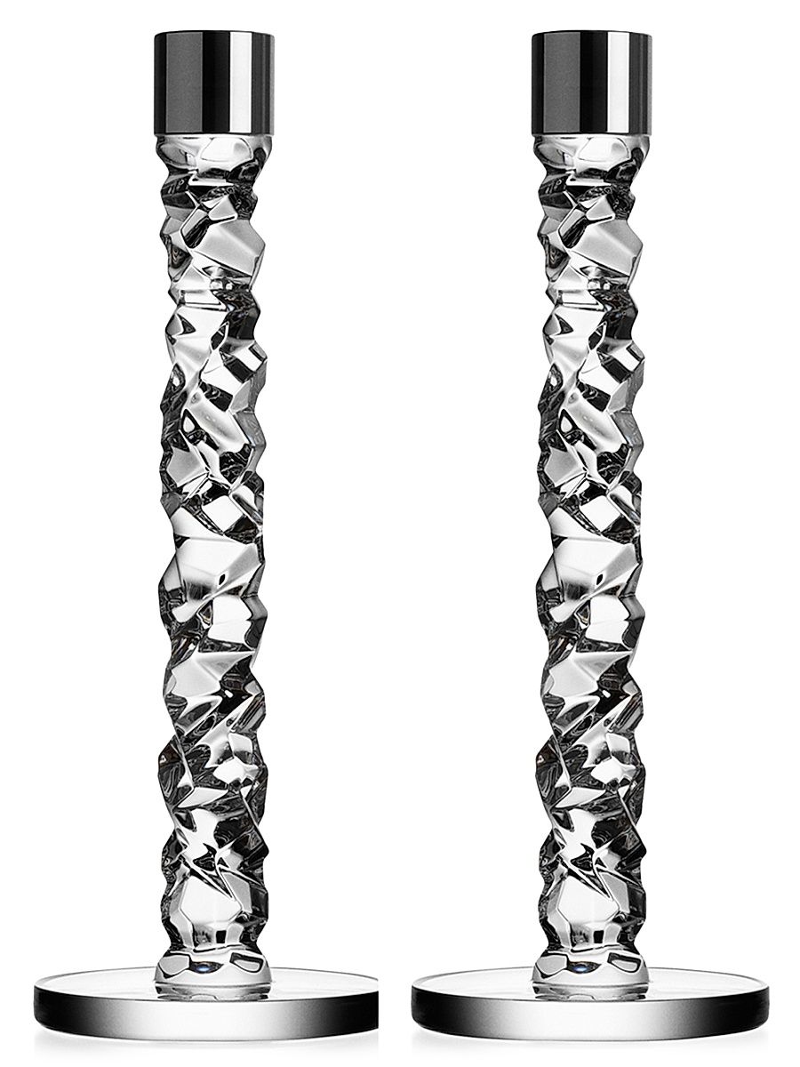 Carat 2-Piece Glass Candlestick Set - Size Small