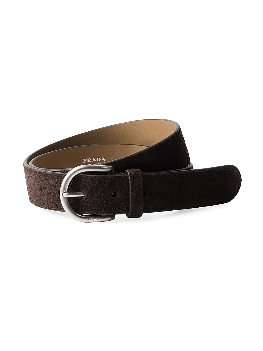 Men's Suede Belt - Brown - Size 42