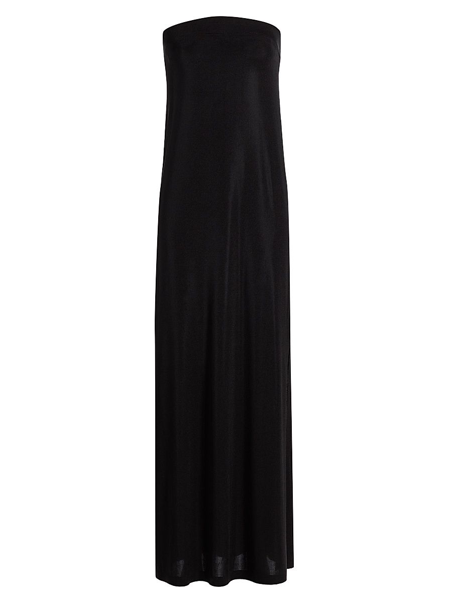 Women's Slit Strapless Gown - Black - Size XL