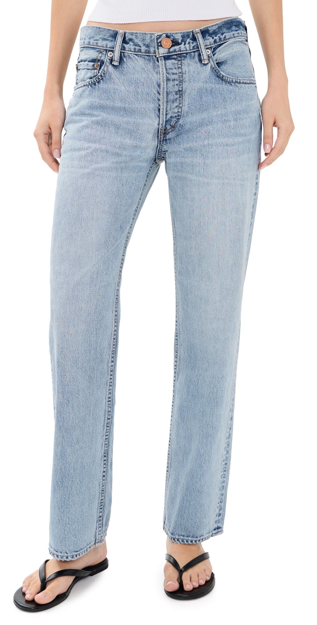 MOUSSY VINTAGE Covington Straight Low Jeans Light Blue 26