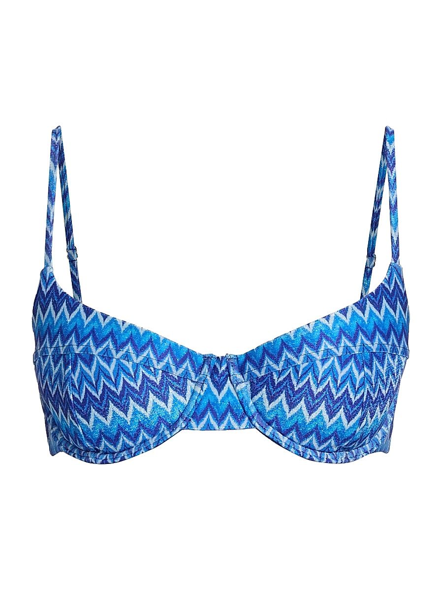 Women's Mona Wave Bikini Top - Ocean Wave - Size Large