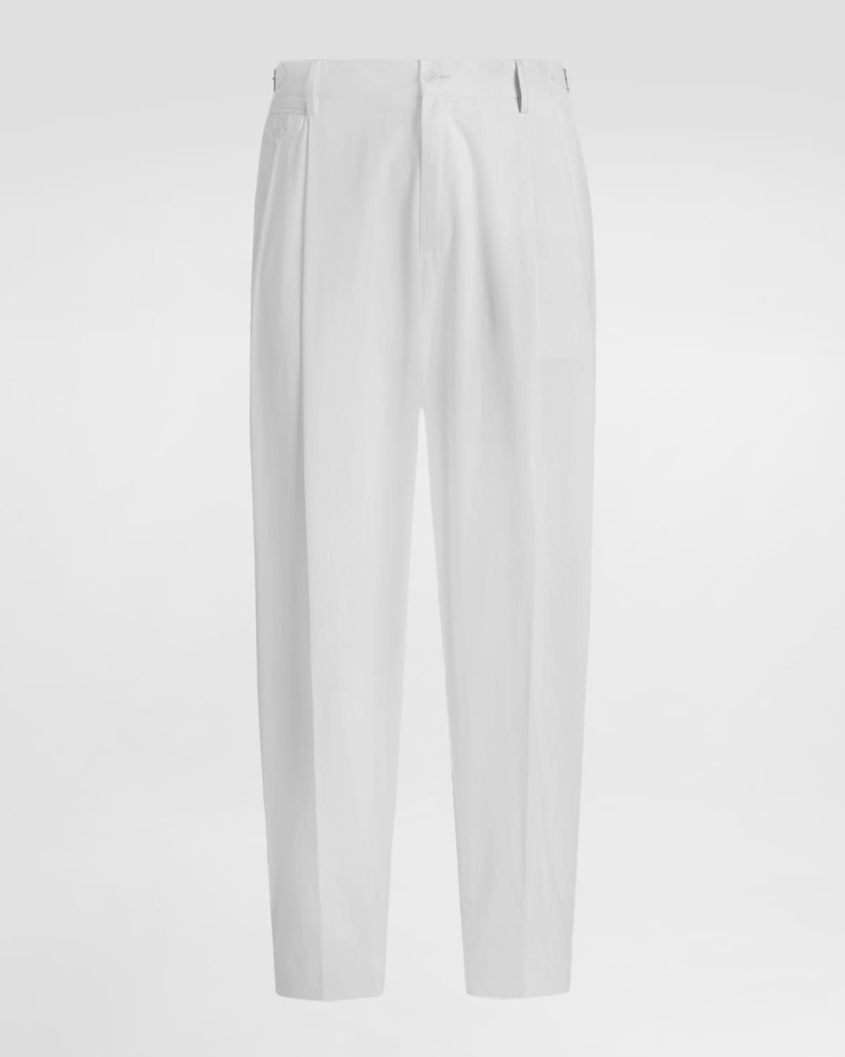 Men & apos;s Cotton Gabardine Straight-Leg Pleated Pants