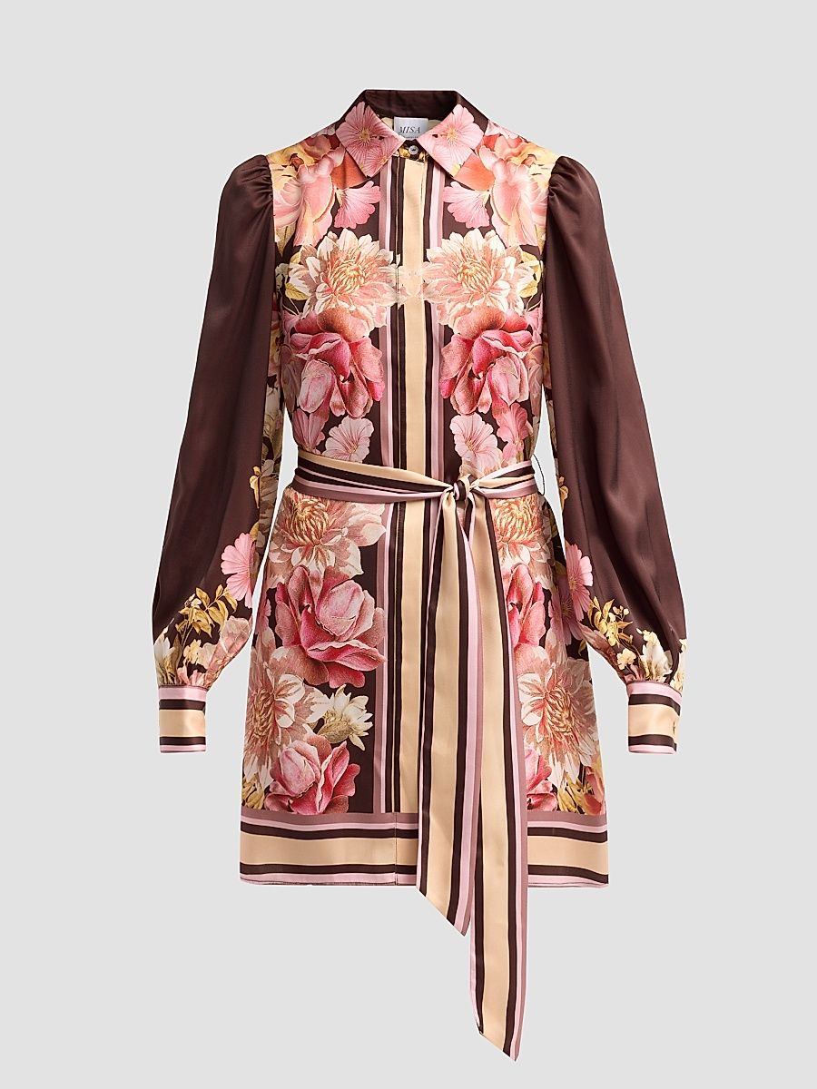 Misa Los Angeles Women's Poppy Floral Tie-Waist Mini Dress - In Full Bloom - Size XL