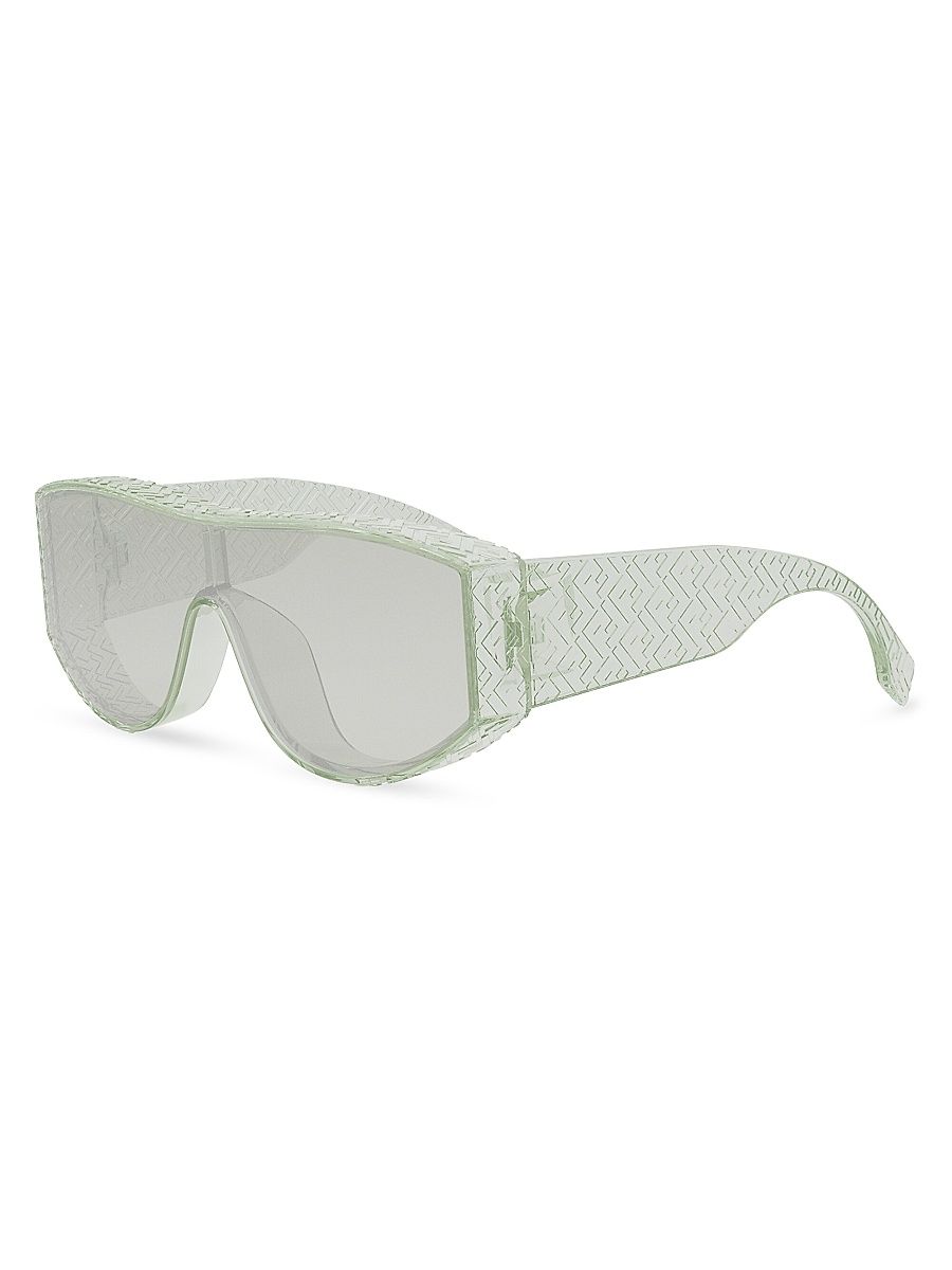 Men's Fendi Lab Mask Sunglasses - Light Green Mirror