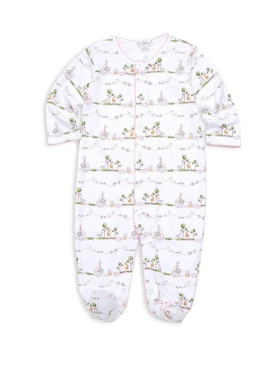 Baby Girl's Noah's Print Footie - Pink - Size 9 Months