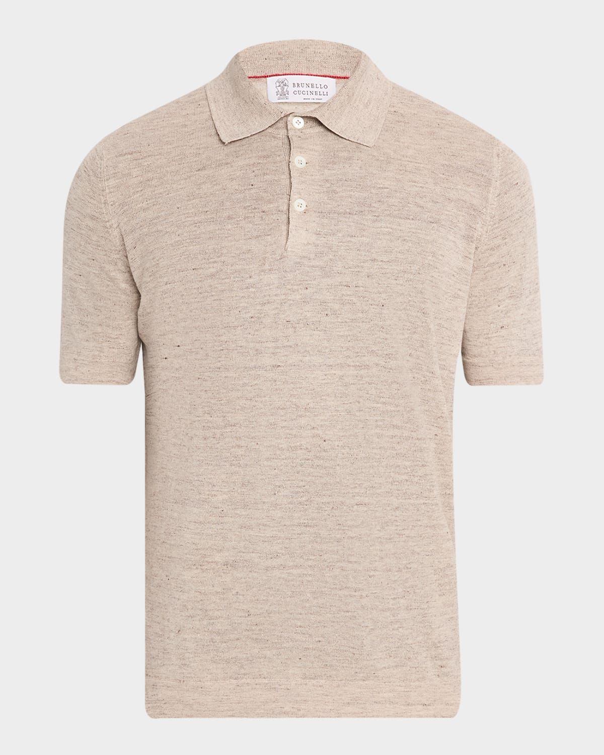 Men & apos;s Linen and Cotton Heathered Polo Shirt