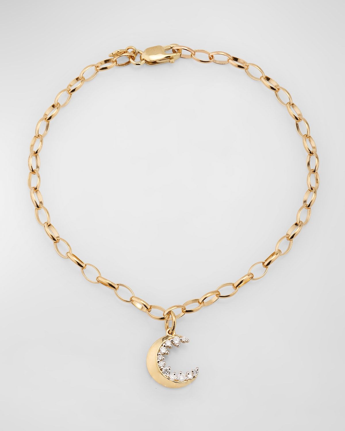 Small Cocktail Crescent Moon Charm Bracelet