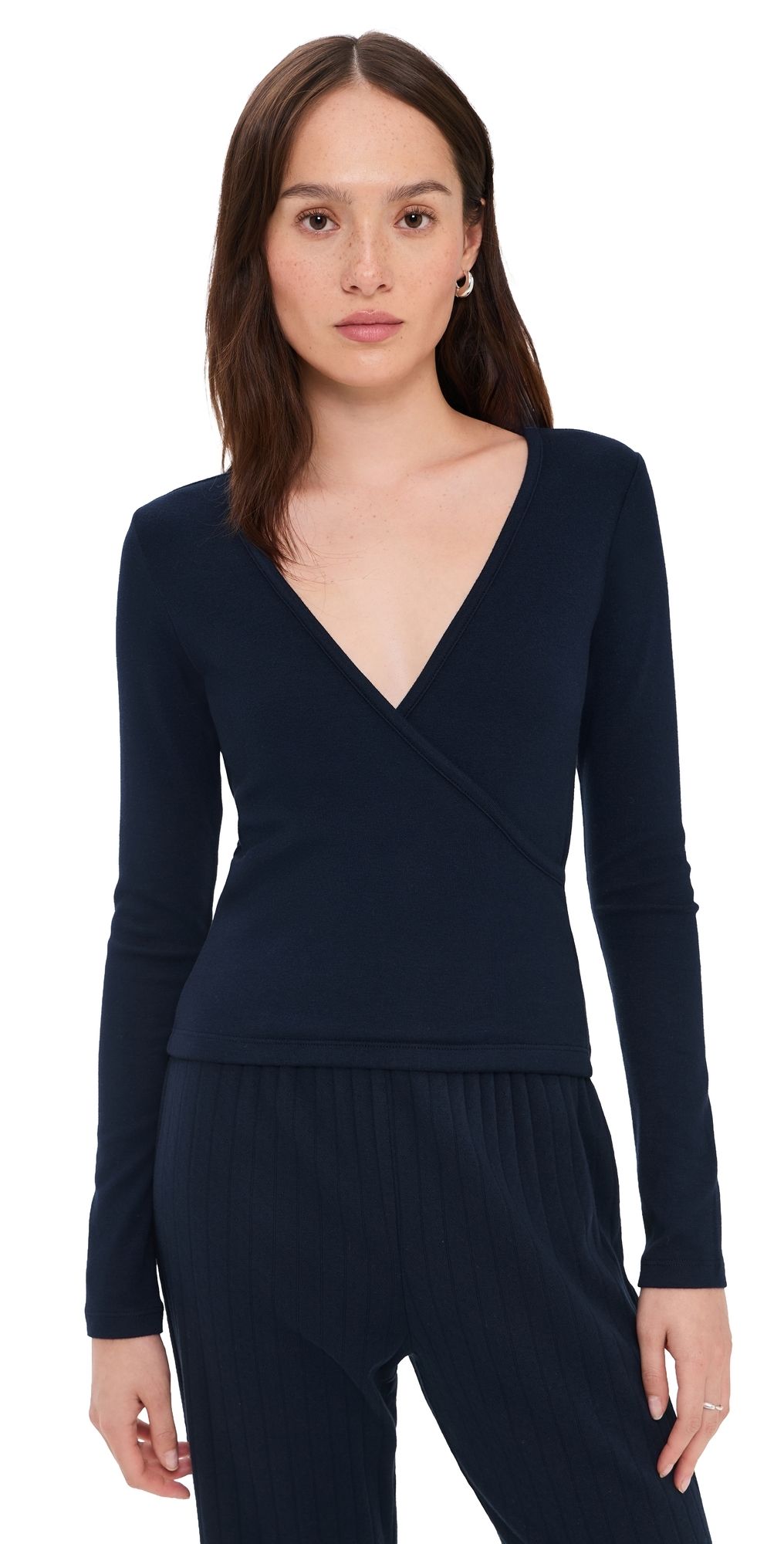 DONNI. The Baby Rib Crisscross Top Navy XXL