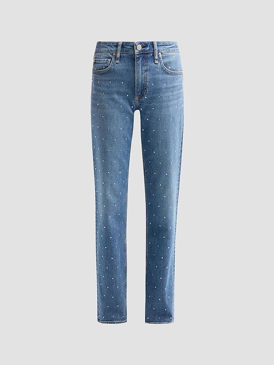 rag & bone Women's Harlow Low-Rise Slim Straight-Leg Jeans - Millerton Jewel - Size 32