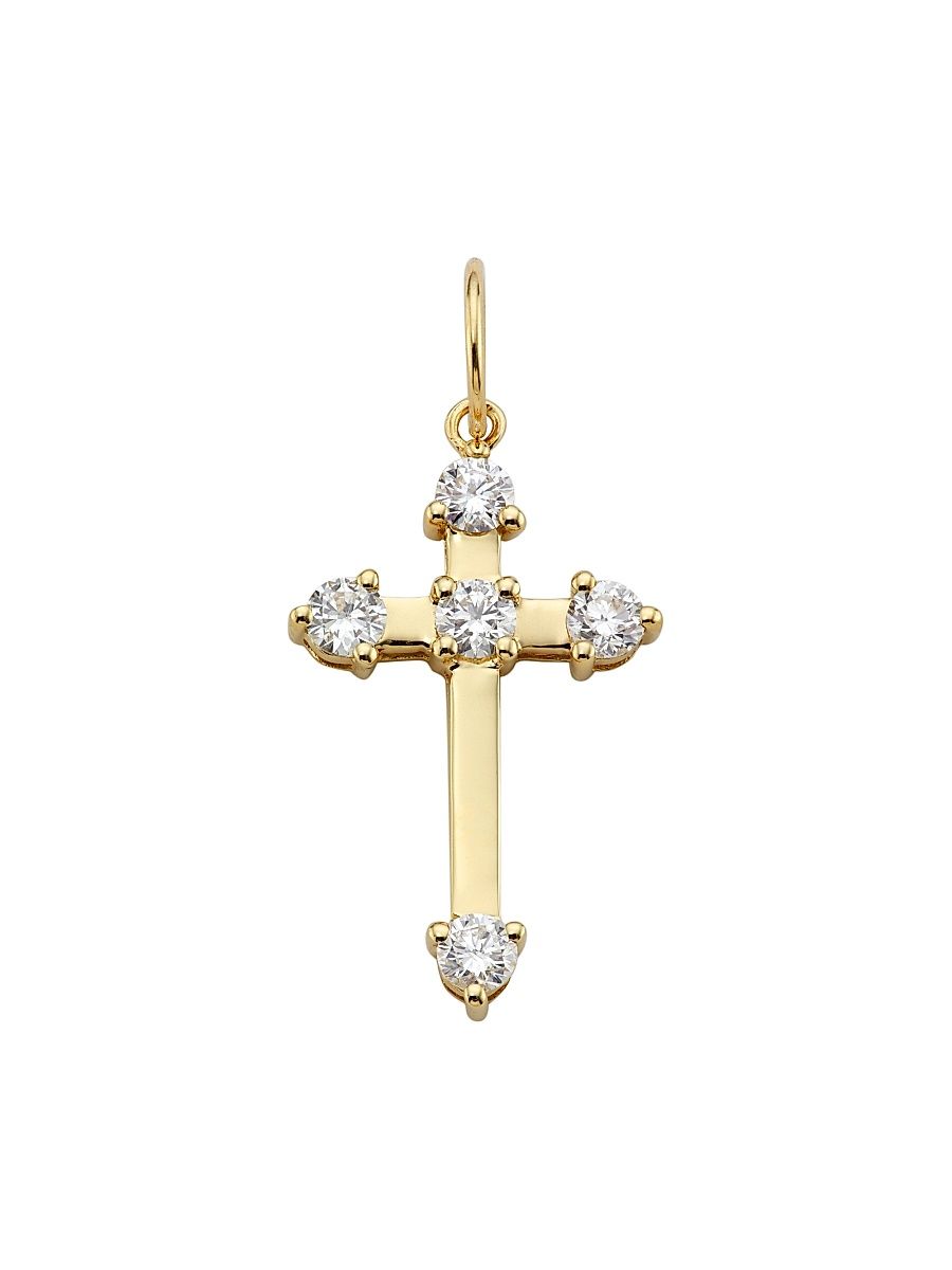 Women's 14K Yellow Gold & 0.89 TCW Diamond Cross Pendant - Yellow Gold