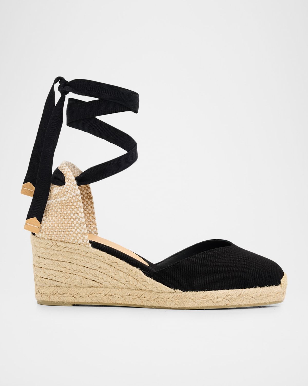 Carina Canvas Ankle-Tie Wedge Espadrilles