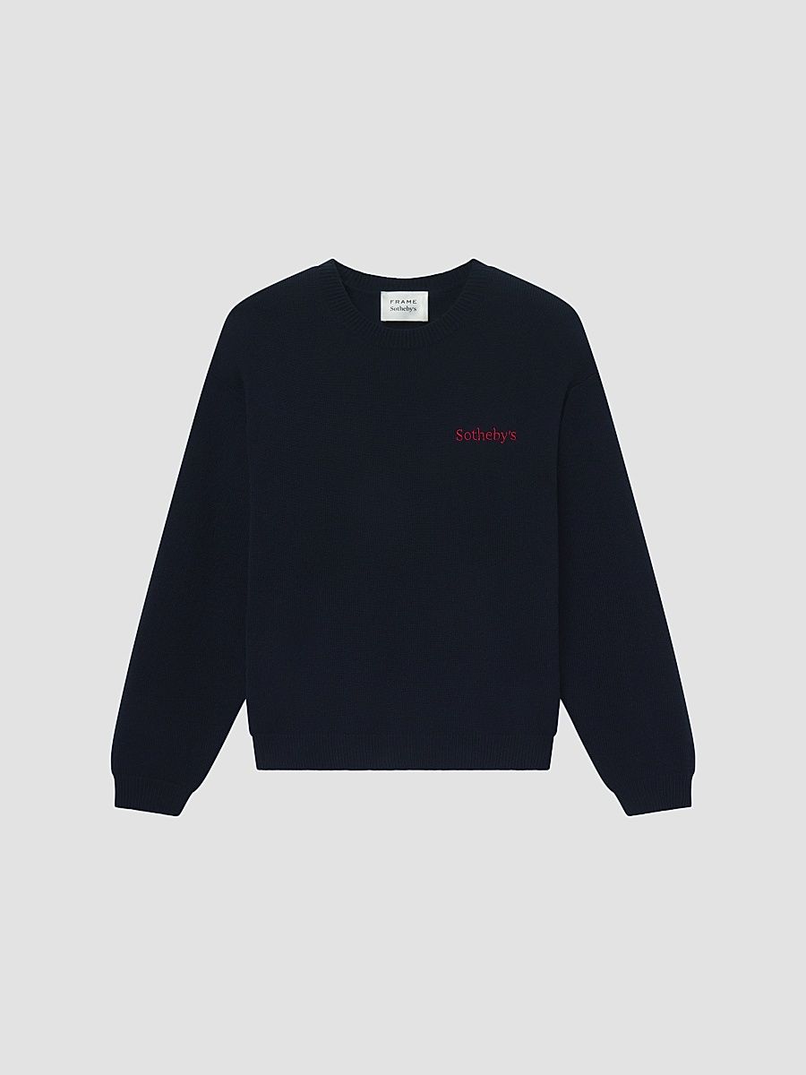 FRAME Unisex FRAME x Sotheby's Cashmere Sweater - Navy - Size XL