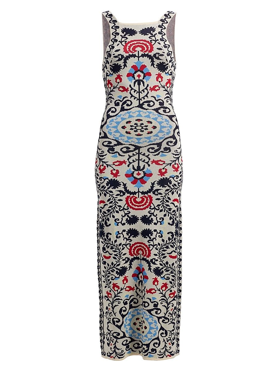 Women's Sariah Textured-Print Midi-Dress - Summer Tapestry - Size XS