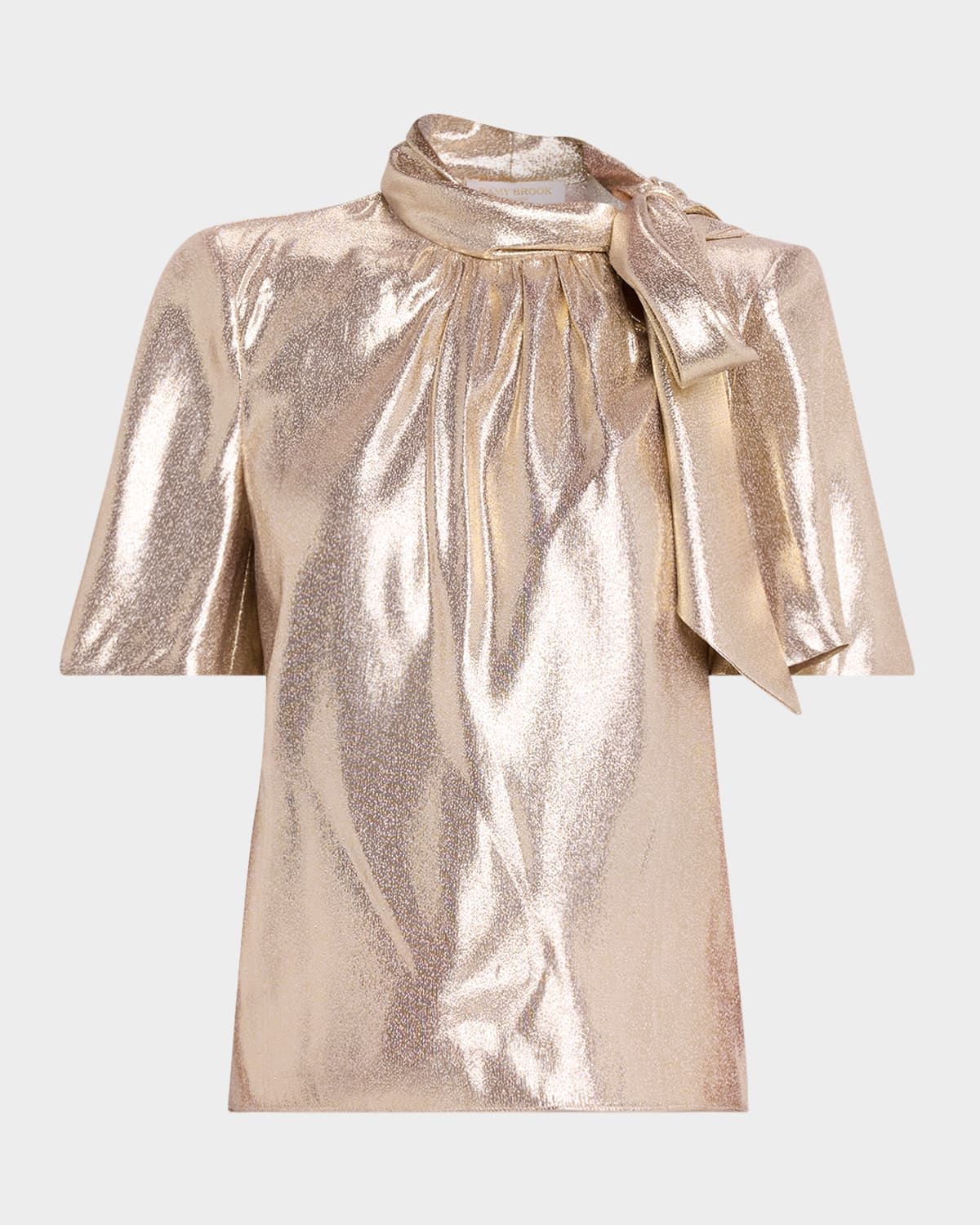 Balinda Tie-Neck Metallic Blouse