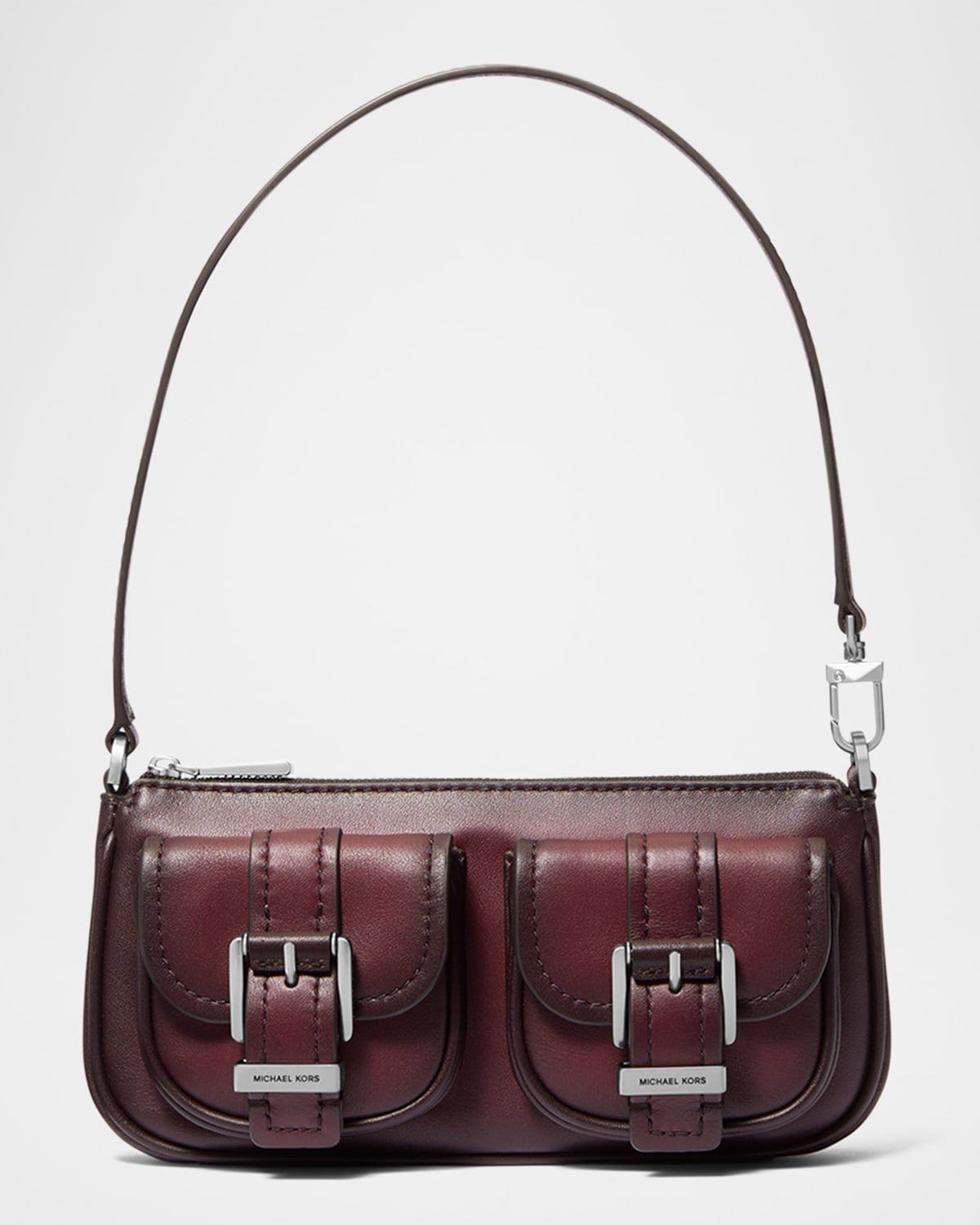 Zoe Small Faded Leather Pouchette Shoulder Bag